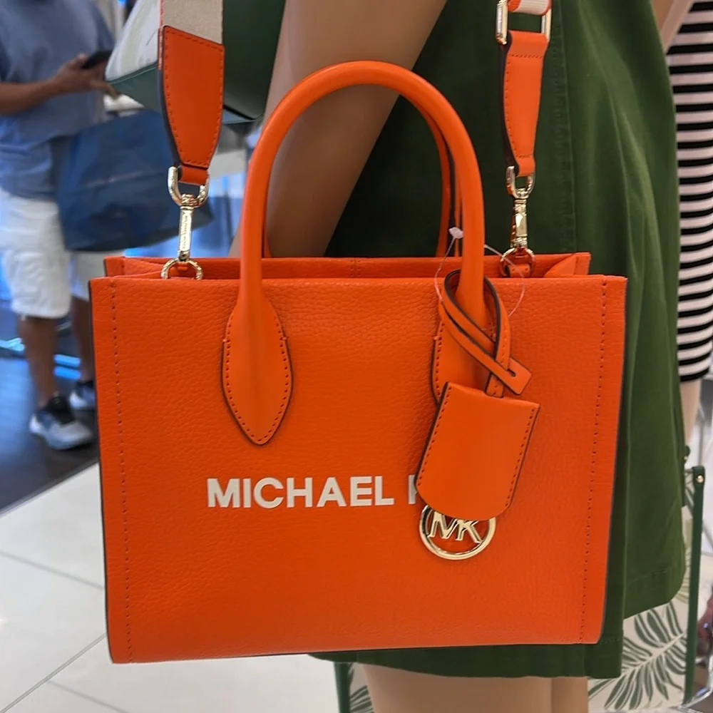 MICHAEL KORS
Mirella Small Pebbled Leather Crossbody Bag Tote 
Poppy 
NWT - Picture 16 of 16
